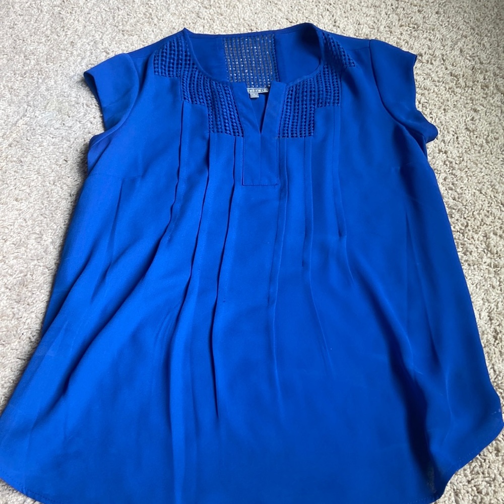 Daniel Rainn sleeveless, blue blouse